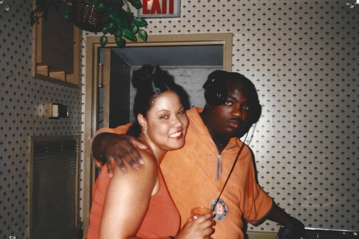 An old photo of Cee with an unknown lady.